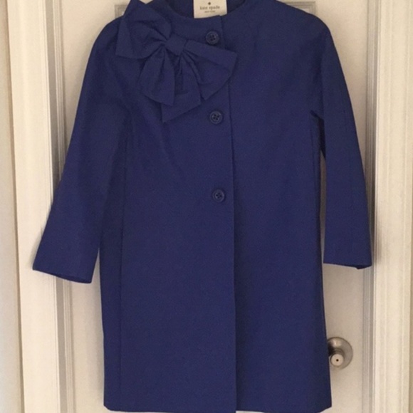 kate spade Jackets & Blazers - Kate spade blue kendal coat bow size xs like new